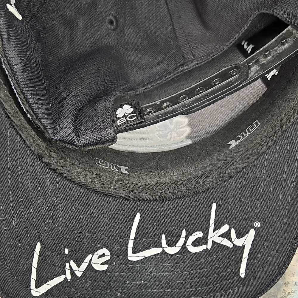Men's Black Hat with White Embroidery